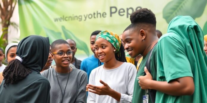 Nigerian youth engaged in discussions about their future.