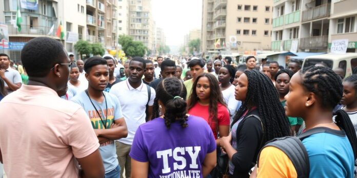 Diverse youth participating in discussions at a summit.