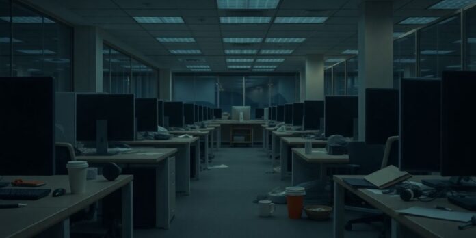 Empty office space reflecting recent tech industry layoffs.