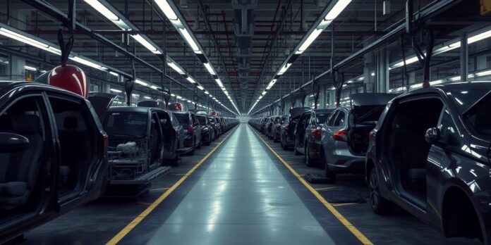 Empty factory interior reflecting Nissan's job cuts.