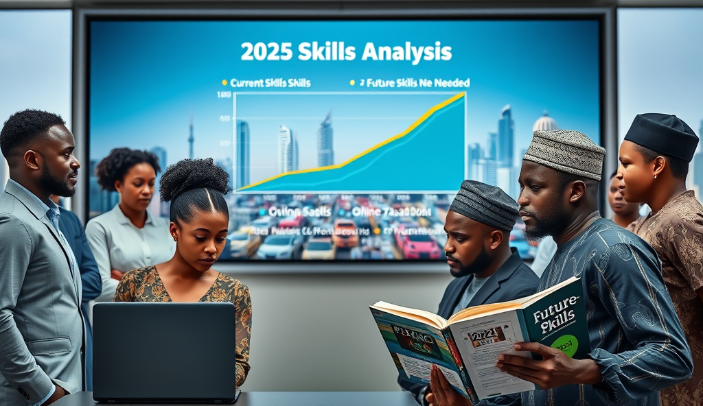Here is the JSON array with a comprehensive professional well-structured content outline for addressing the skills gap in Nigeria using WordPress:
