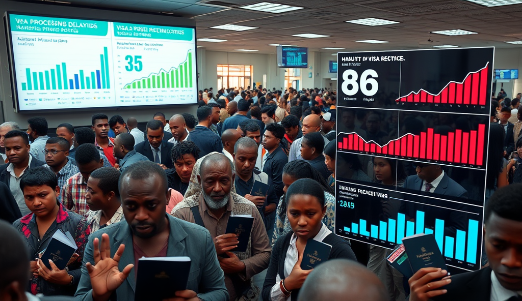 Here is the JSON array with a comprehensive content outline for "Visa Processing Delays in Nigeria" on WordPress: