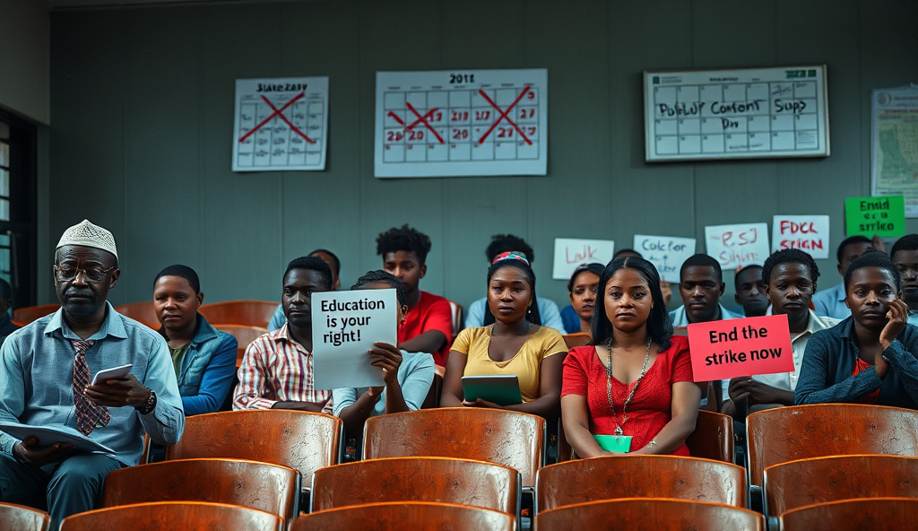 Here is the JSON array with a comprehensive content outline for writing a blog post about the ASUU Strike in Nigeria on WordPress:
