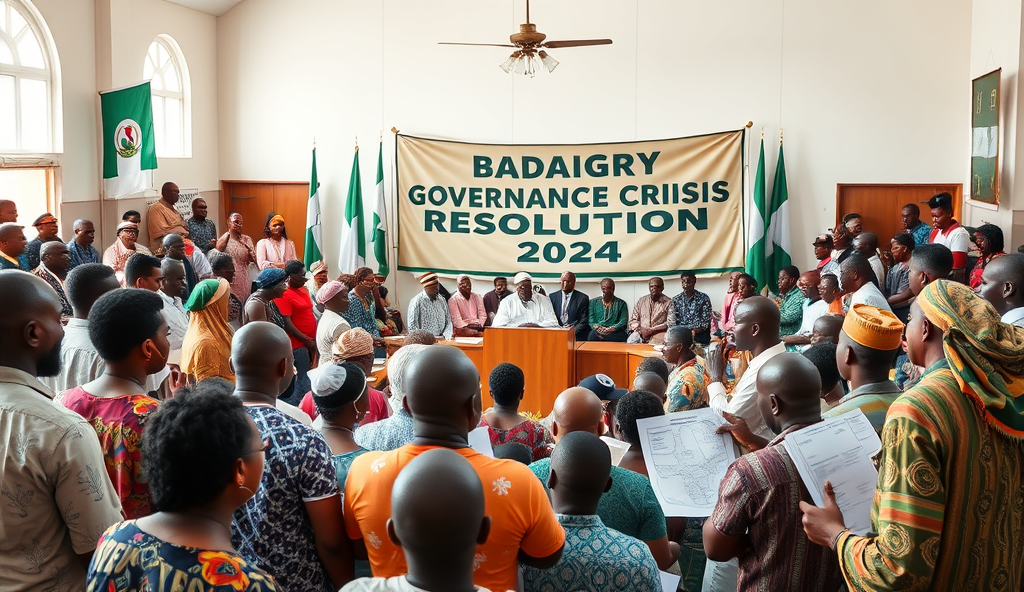 Here is the JSON array of the content outline for "Badagry governance crisis" tailored to the Nigerian audience on WordPress: