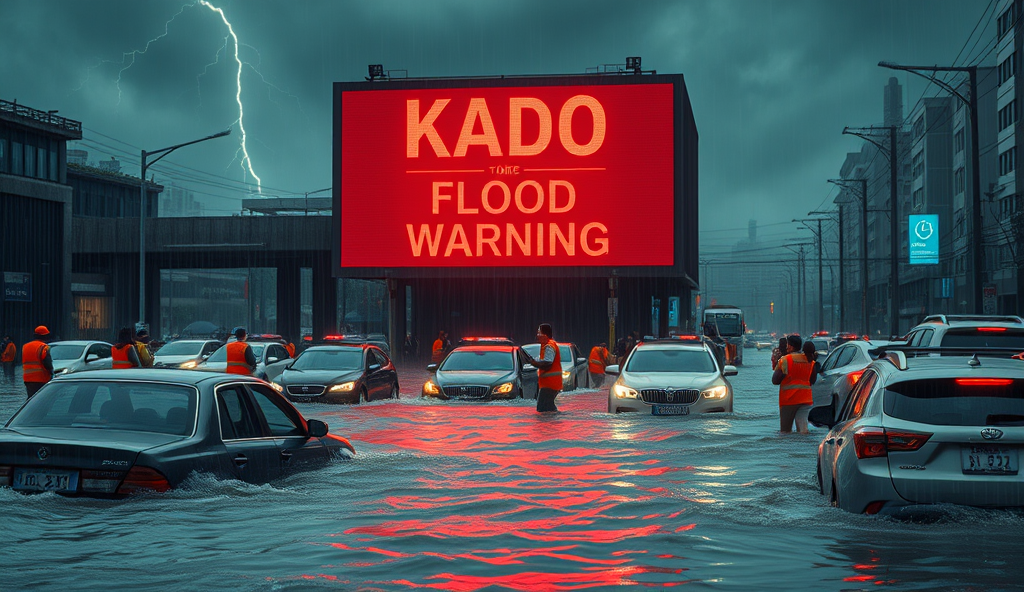 Here is the JSON array of the content outline for "kado flood-warning in Nigeria for platform WordPress":